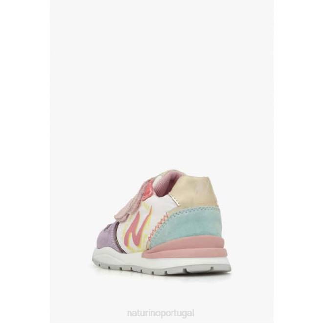 crianças Naturino lilás-branco argal vl tênis camurça e tecido HTF8463