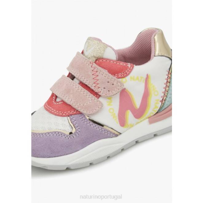 crianças Naturino lilás-branco argal vl tênis camurça e tecido HTF8463