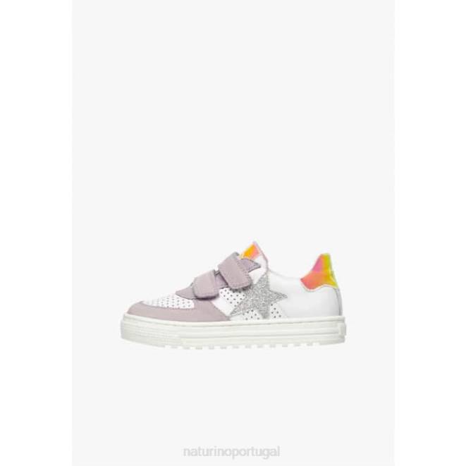 crianças Naturino lilás-branco hess vl. tênis de couro e camurça HTF8502