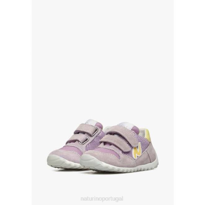crianças Naturino lilás sammy 2 vl. tênis de couro e tecido HTF8372