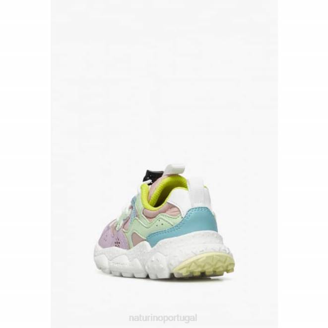 crianças Naturino lilás verde yamano 3 júnior. tênis de couro ecológico e tecido técnico HTF835
