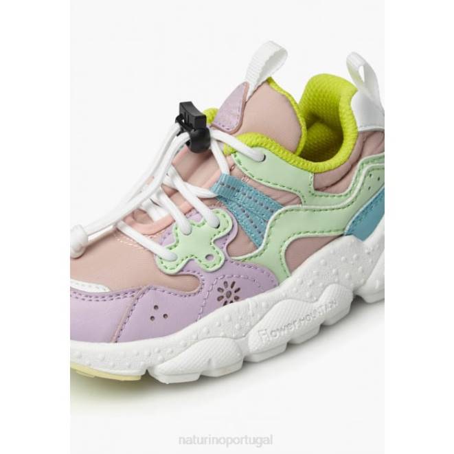 crianças Naturino lilás verde yamano 3 júnior. tênis de couro ecológico e tecido técnico HTF835