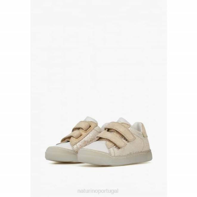 crianças Naturino platina eindhoven vl tênis de couro e camurça HTF8399