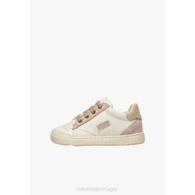 crianças Naturino platina-pó rosa faluk zip tênis de couro e camurça HTF8477