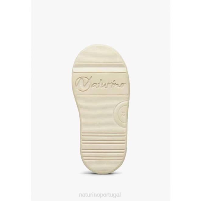 crianças Naturino platina-pó rosa faluk zip tênis de couro e camurça HTF8477