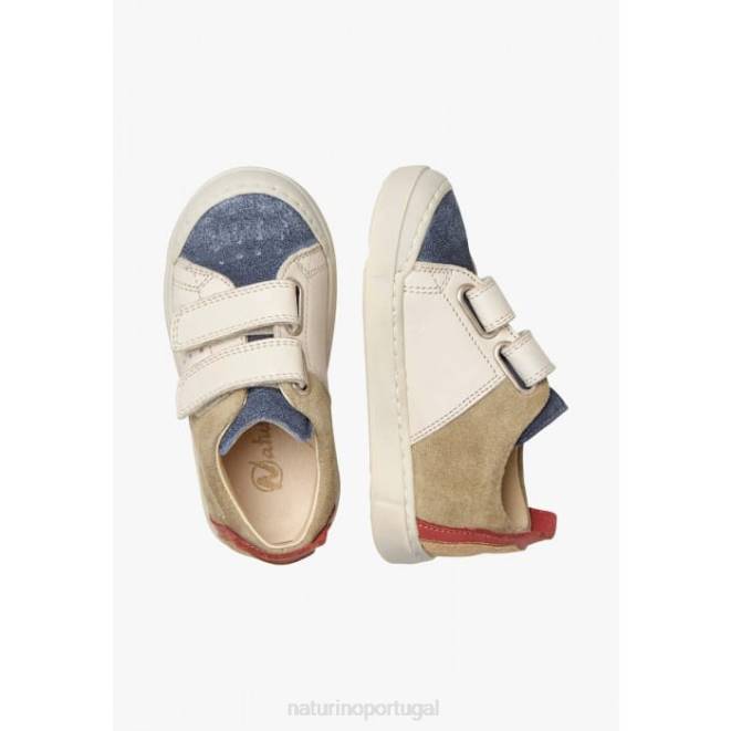 crianças Naturino pomba azul cinza trajano vl tênis de couro e camurça HTF8380