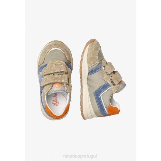 crianças Naturino pomba cinza-azul evon vl tênis camurça e tecido HTF8448