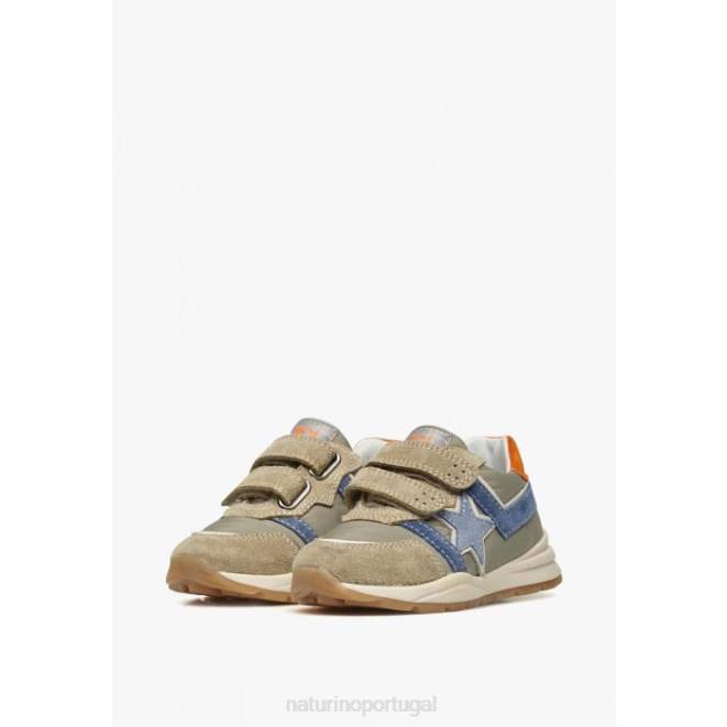 crianças Naturino pomba cinza-azul evon vl tênis camurça e tecido HTF8448
