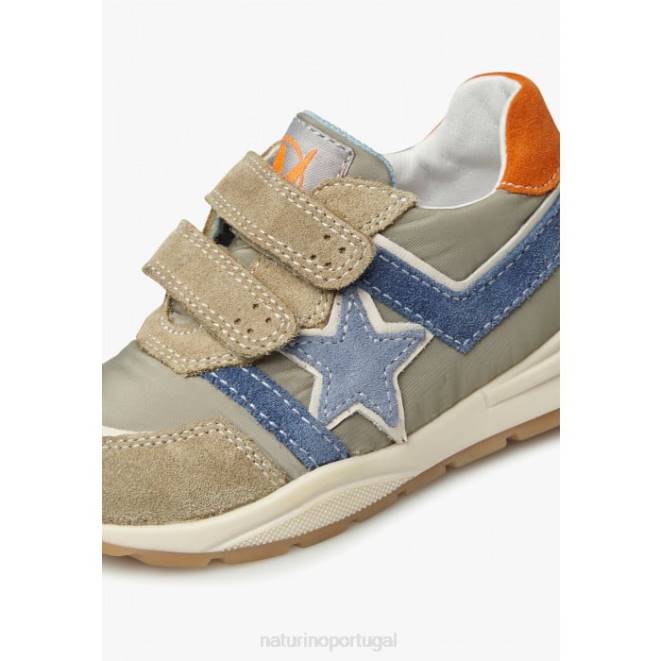 crianças Naturino pomba cinza-azul evon vl tênis camurça e tecido HTF8448