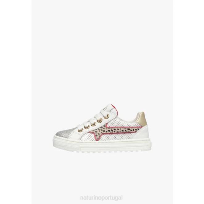 crianças Naturino prata zip blitz. tênis de couro HTF8507