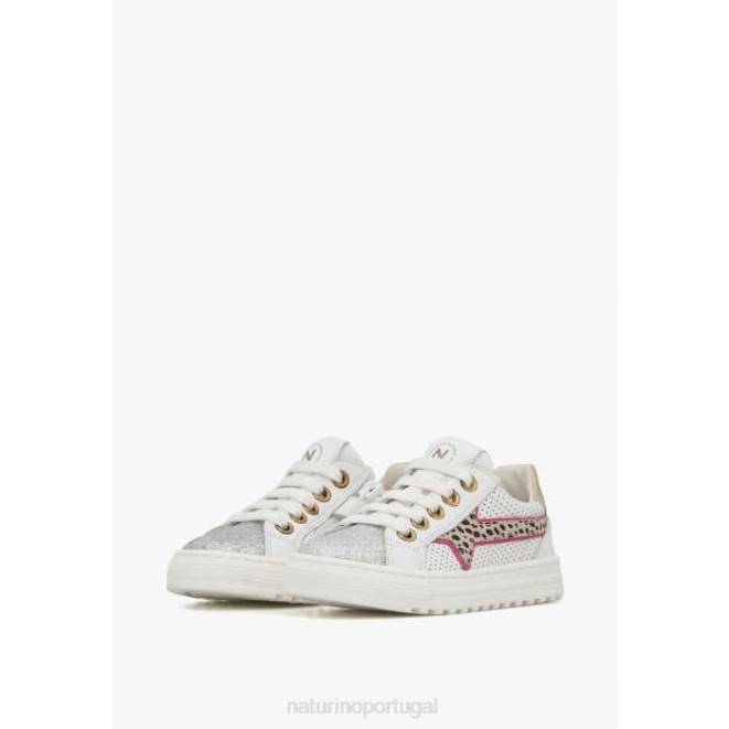 crianças Naturino prata zip blitz. tênis de couro HTF8507