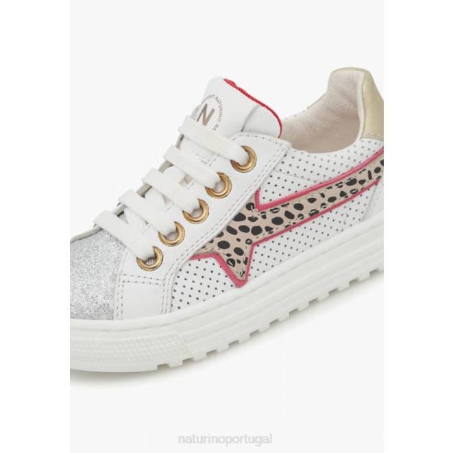 crianças Naturino prata zip blitz. tênis de couro HTF8507