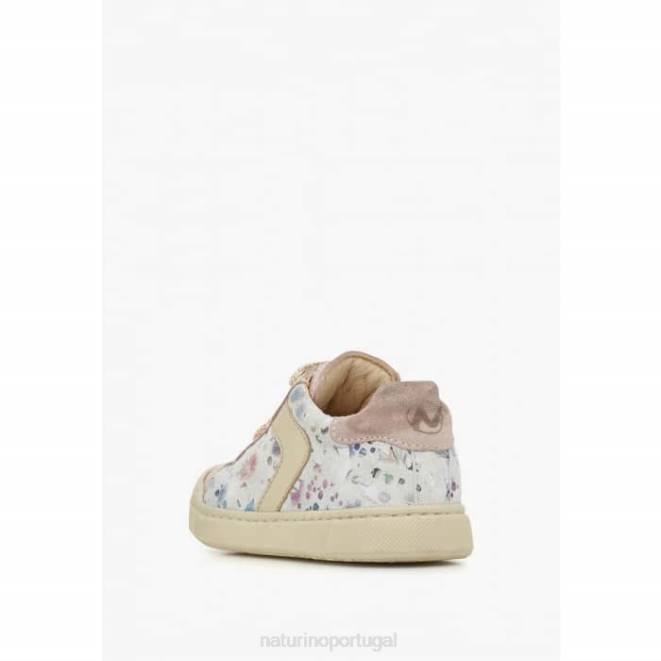 crianças Naturino rosa fecho de correr clarendon tênis de couro e camurça HTF8411
