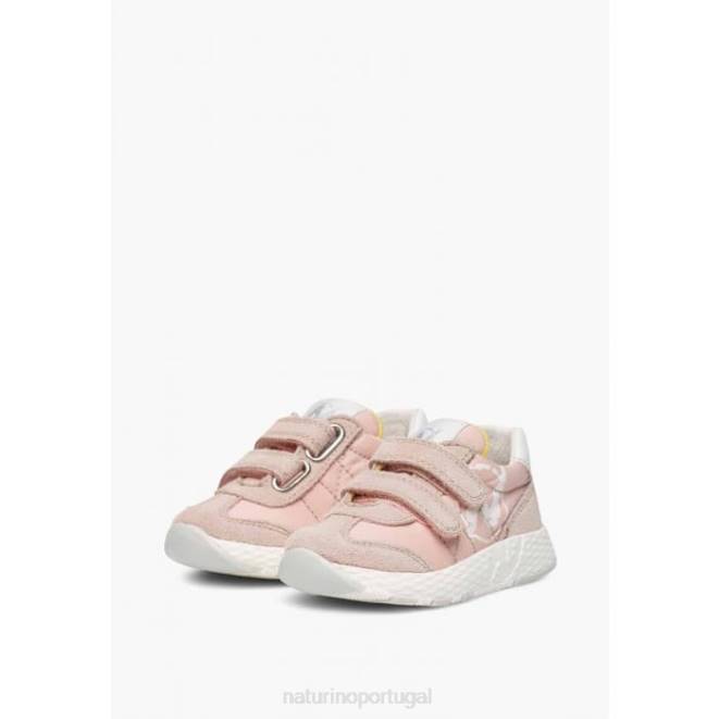 crianças Naturino rosa jesko vl. tênis de tecido técnico e camurça HTF8437