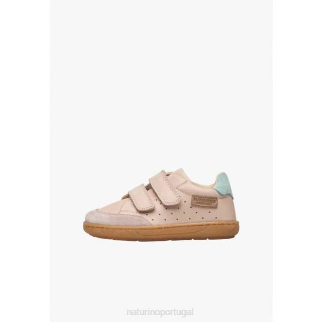 crianças Naturino rosa koalitos tênis em couro napa e camurça HTF8481