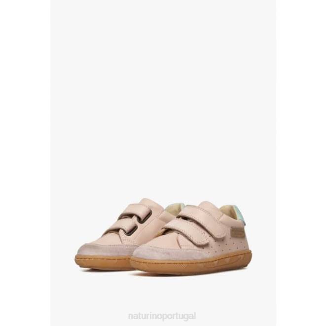 crianças Naturino rosa koalitos tênis em couro napa e camurça HTF8481