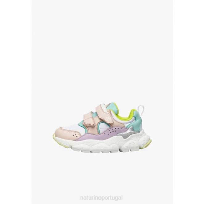 crianças Naturino rosa-lilás-turquesa akio júnior vl. tênis de couro sintético e tecido técnico HTF844