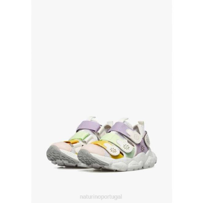 crianças Naturino rosa-verde ray júnior vl. tênis eco couro e tecido HTF831